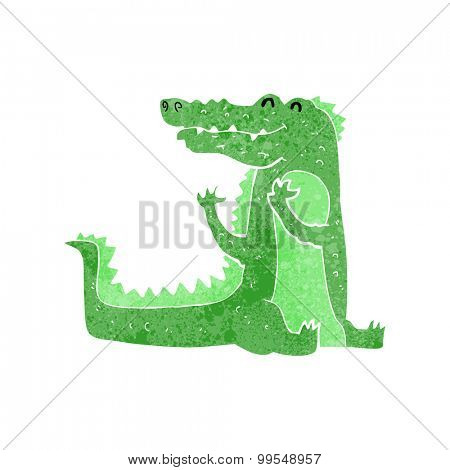 retro cartoon crocodile
