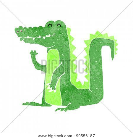 retro cartoon crocodile