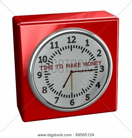 Red Table Watch Isolated On White Background