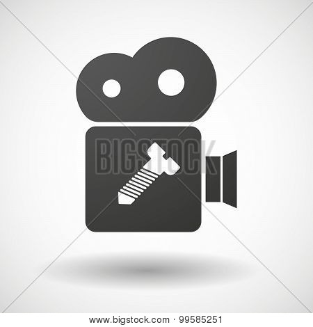 Cinema Camera Icon With A Screw