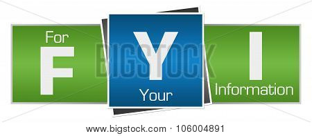FYI - For Your Information Green Blue Horizontal