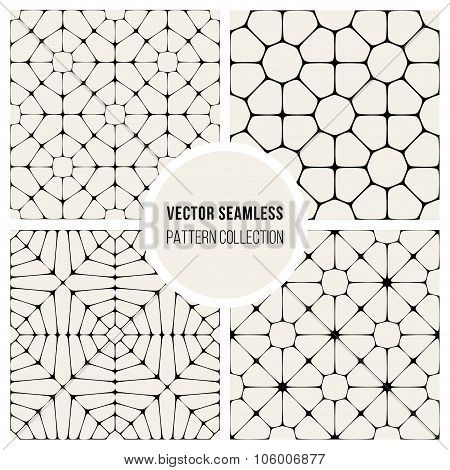 Vector Seamless Black And Whitec Pavement Pattern Collection