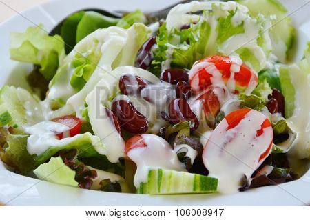 salad dressing mayonnaise cream on dish