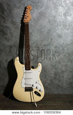 Guitar on blue background
