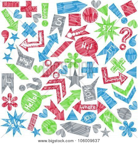 Felt Tip Pen Vector Design Element Set