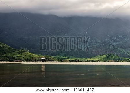 Cloudy Morning  In  Mouuntains Near The Lake
