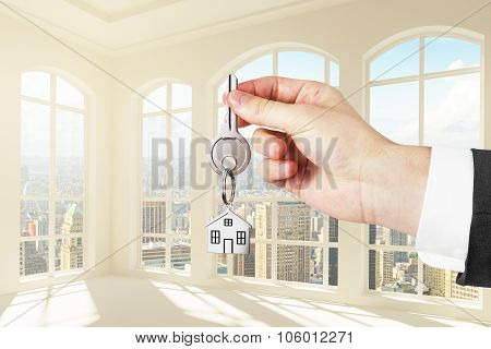 Concept Of The Keys To The New Sunny Loft Apartments With City View
