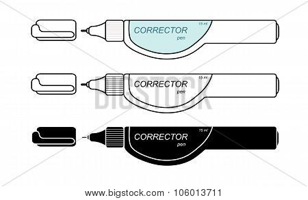Stationery white corrector pen set
