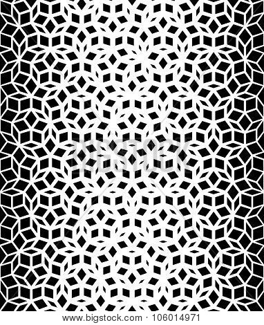 Vector Seamless Black And White Pentagon Star Lace Pattern