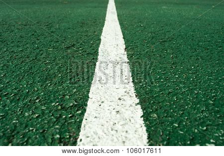 White  line at center of football pitch