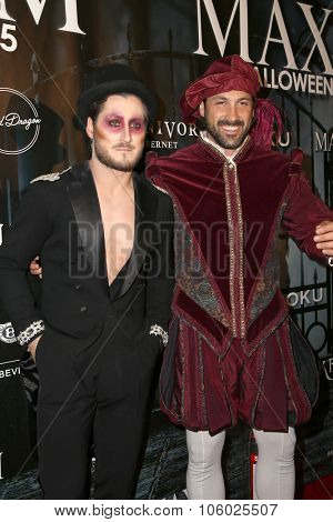 LOS ANGELES - OCT 24:  Maksim Chmerkovskiy, Valentin Chmerkovskiy at the MAXIM Magazine's Official Halloween Party at the Private Estate on October 24, 2015 in Beverly Hills, CA