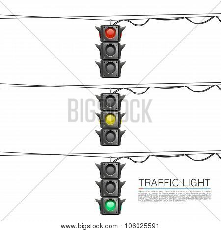 Traffic signal on a white background