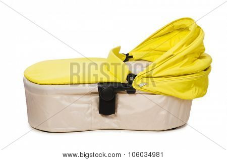 Baby carrycot isolated on white