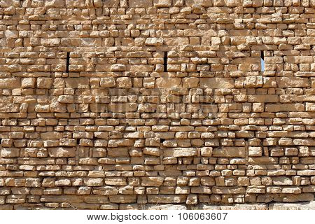 Ancient stone wall texture of the Kerak castle in Jordan