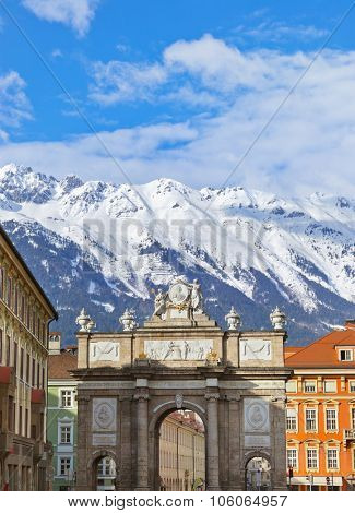 Triumph Arch in Innsbruck Austria - architecture background