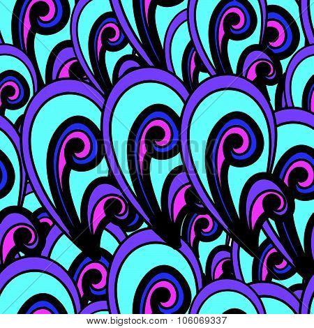Seamless Vector Summer Pattern. Bright Hand Drown Background. Abstract Texture
