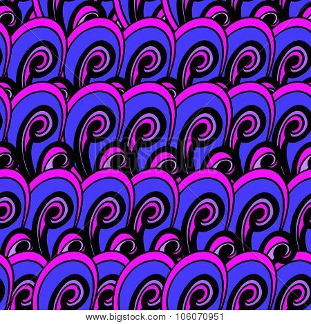 Seamless Multicolor Summer Pattern. Bright Vector Hand Drown Background. Abstract Texture