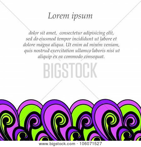 Flayer Template. Color Vector Brochure. Bright Vector Blank With Abstract Ornament