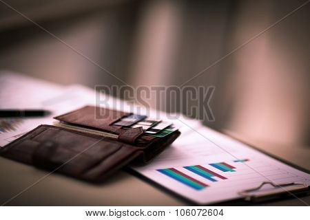 leather wallet with credit and discount cards