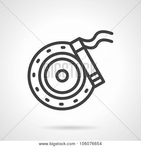 Brake disc simple line vector icon