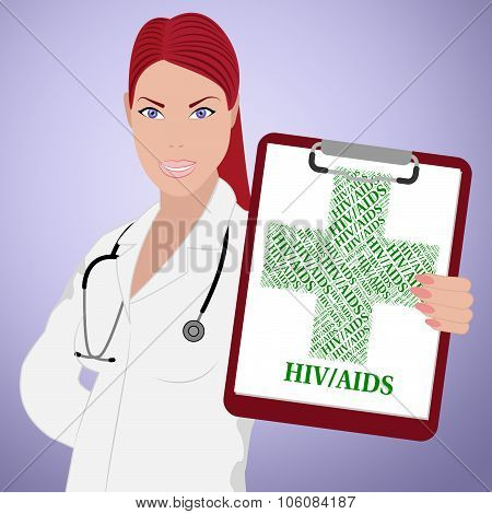 Hiv Aids Shows Human Immunodeficiency Virus And Afflictions