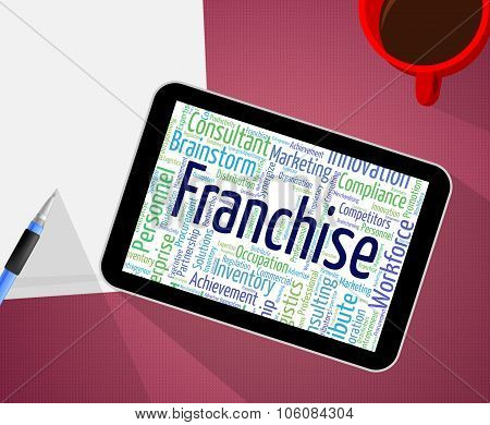 Franchise Word Represents Licence Prerogative And Wordcloud