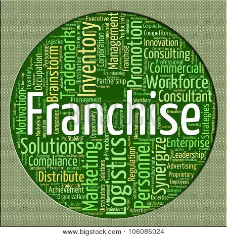 Franchise Word Represents Wordcloud Concession And Franchises