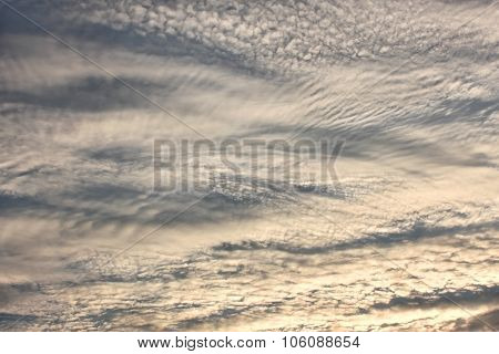 Altocumulus Clouds In Evening Sky