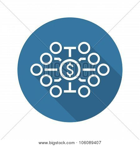 Investing Diversification Icon. Flat Design.