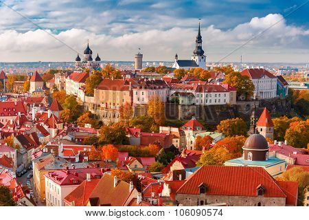 Aerial view old town, Tallinn, Estonia