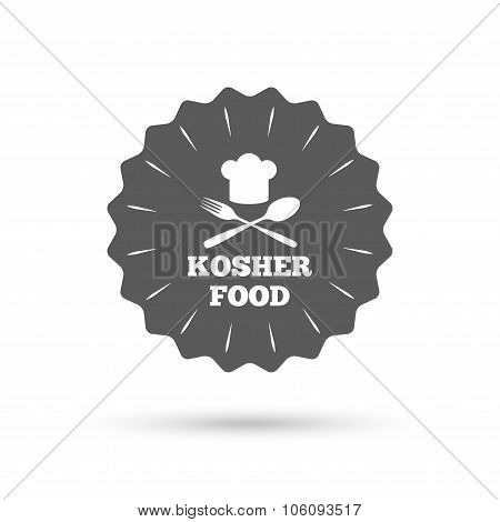 Kosher food product sign icon. Natural food.