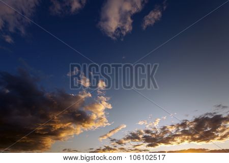 the sky,  sunset