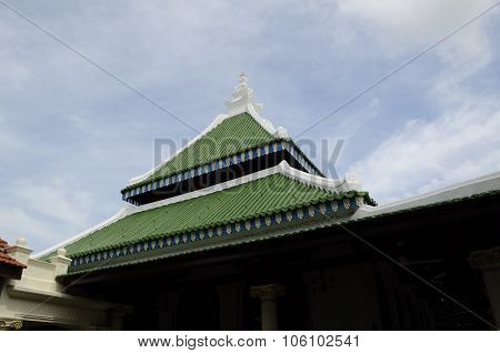 Roof design of Kampung Kling Mosque at Malacca, Malaysia