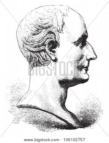 Nicephore Niepce, vintage engraved illustration. Magasin Pittoresque 1882.