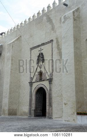 Cuernavaca Cathedral Side Door With Crossed Bones