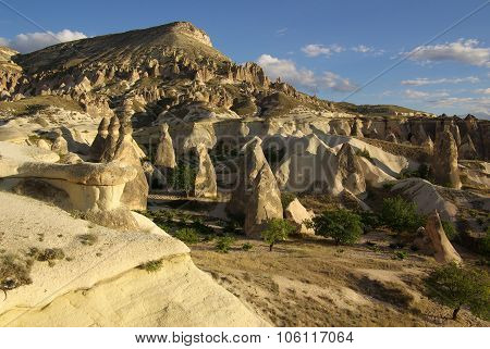 Cappadocia In Central Anatolia In Turkey In Summer Day