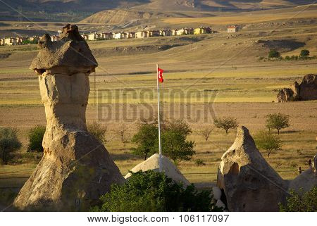 Cappadocia In Central Anatolia In Turkey In Summer Day