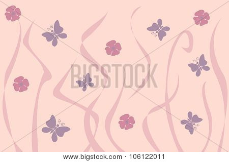 Art Nouveau inspired floral background