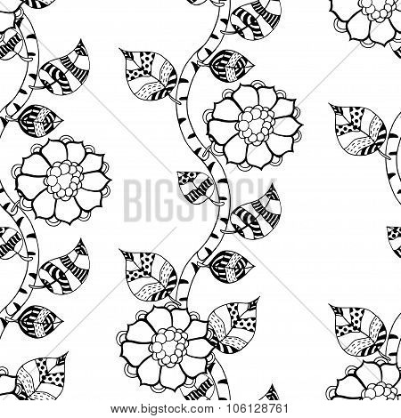 Monochrome Floral Pattern.
