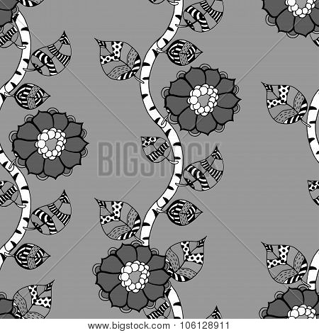 Monochrome Floral Pattern.