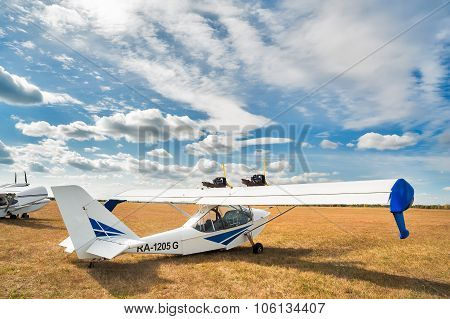 Che-22 Corvette amphibian airplane on little airport