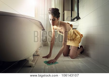Cleaning the house