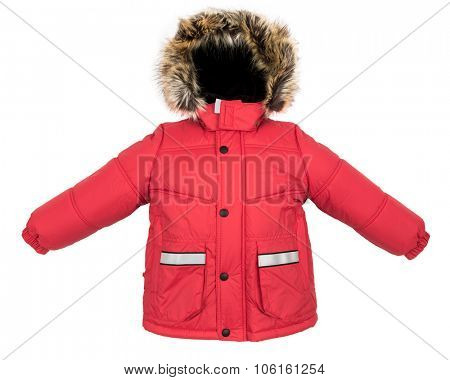Women winter jacket isolated on white background.