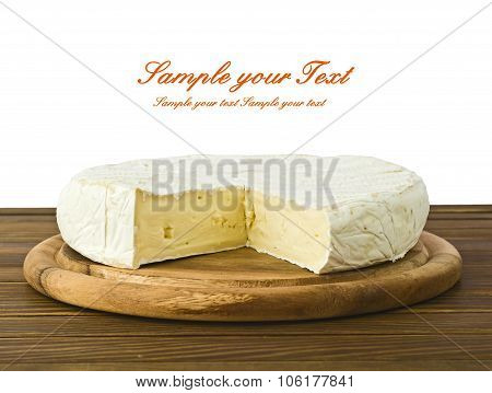 camembert cheese slice macro shot