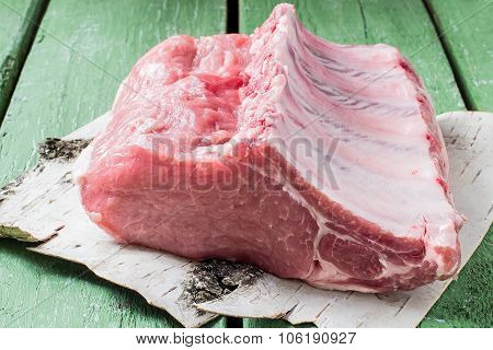 Piece Pork On Ribs For Roasting