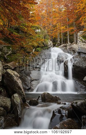 Waterfall In Autumn