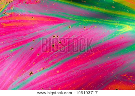 Psychedelic abstract formed by light reflecting off a soap bubble