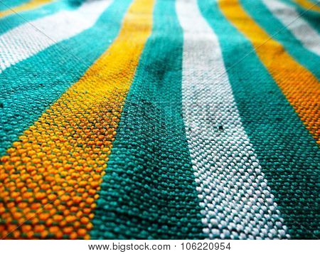 Green and Yellow Hand loom Bed sheet cover