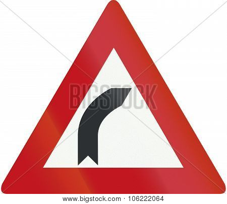 Netherlands Road Sign J2 - Bend To Right