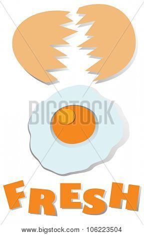 Cracking fresh egg with wording illustration